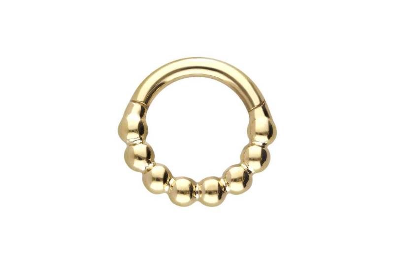 PIERCINGLINE Piercing-Set 18 Karat Gold Segmentring Clicker KUGELN (Clicker / 1 Stk) von PIERCINGLINE