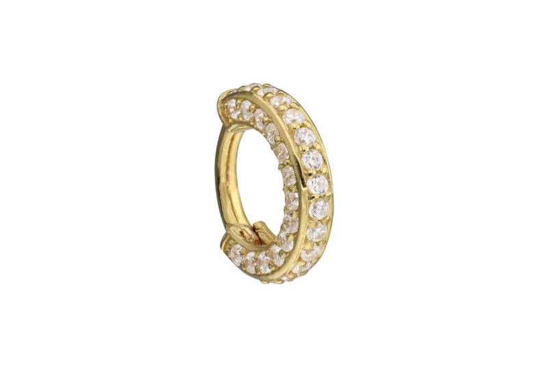 PIERCINGLINE Piercing-Set 18 Karat Gold Segmentring Clicker MOISSANIT-RAND (Clicker / 1 Stk) von PIERCINGLINE
