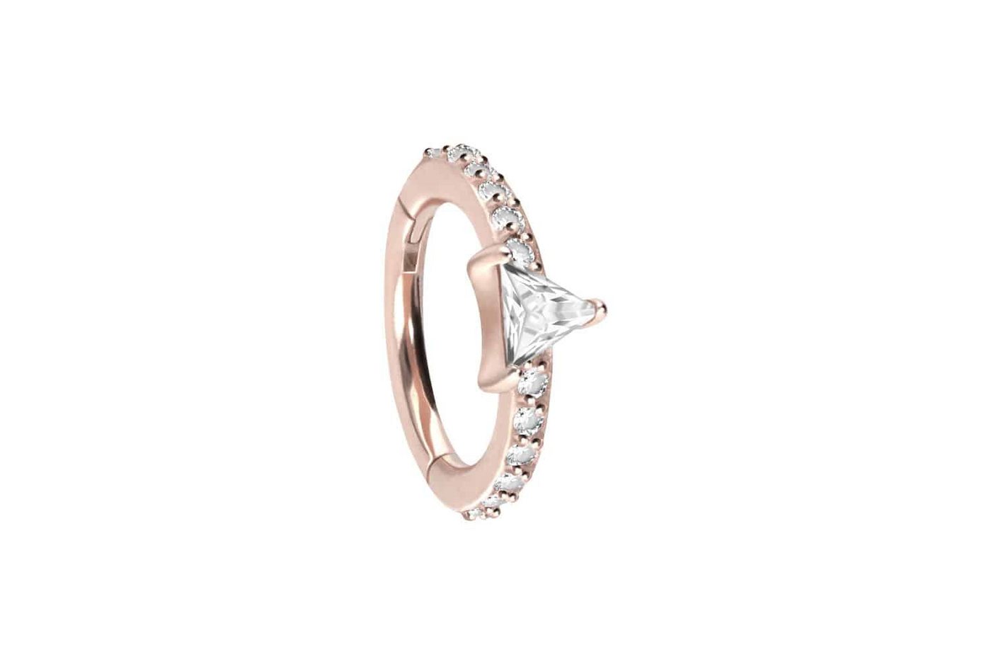 PIERCINGLINE Piercing-Set Chirurgenstahl Segmentring Clicker KRISTALLDREIECK + EINGEFASSTE (Clicker / 1 Stk) von PIERCINGLINE