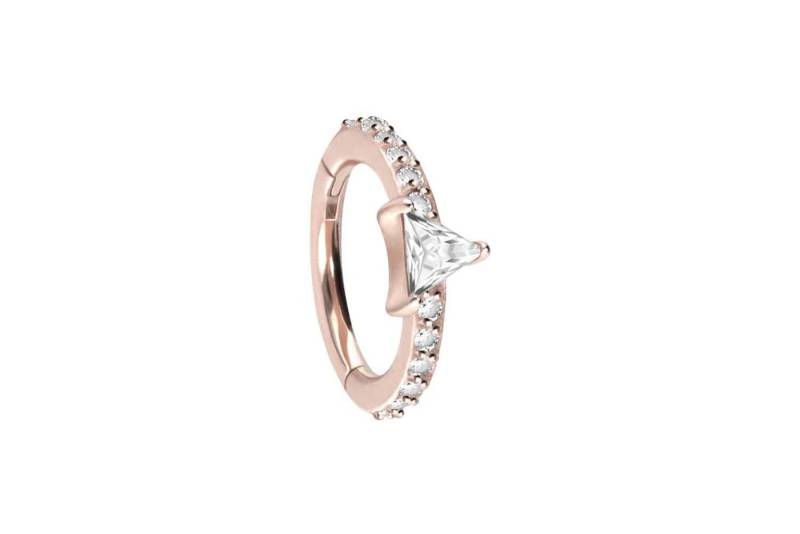PIERCINGLINE Piercing-Set Chirurgenstahl Segmentring Clicker KRISTALLDREIECK + EINGEFASSTE (Clicker / 1 Stk) von PIERCINGLINE