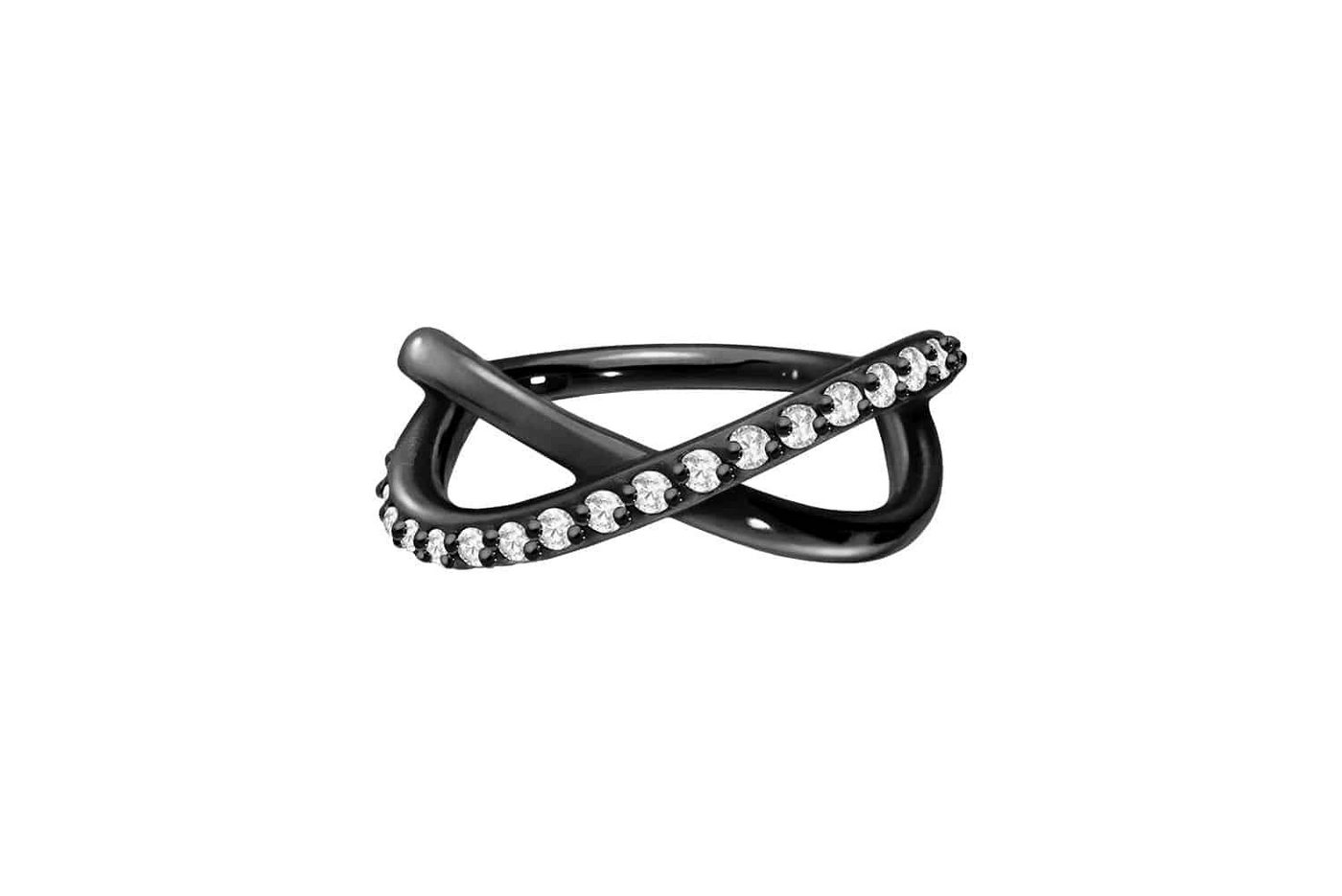 PIERCINGLINE Piercing-Set Chirurgenstahl Segmentring Clicker UNENDLICHKEIT + EINGEFASSTE (Clicker / 1 Stk) von PIERCINGLINE