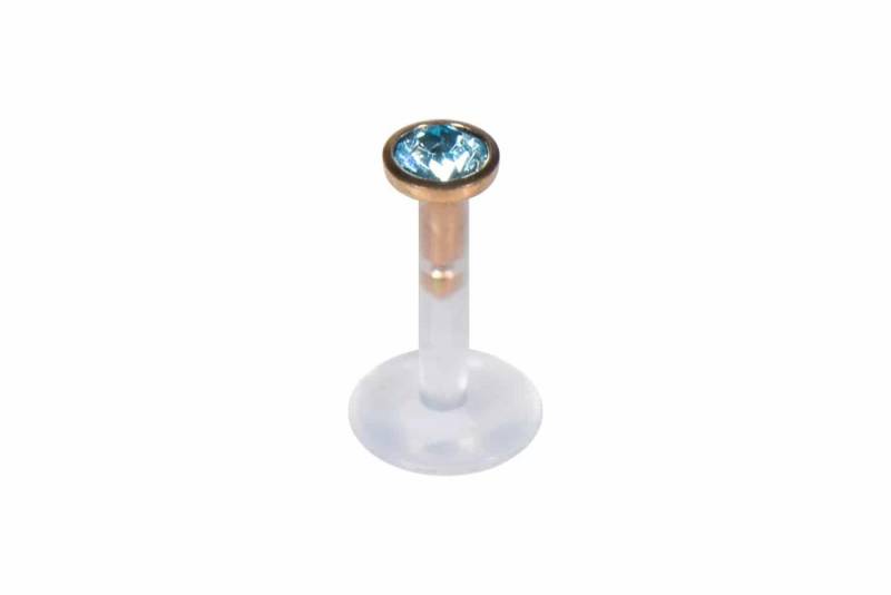 PIERCINGLINE Piercing-Set PMFK Labret mit Plug-in-System - Chirurgenstahl-Aufsatz mit Kristall (Labrets / 1 Stk) von PIERCINGLINE