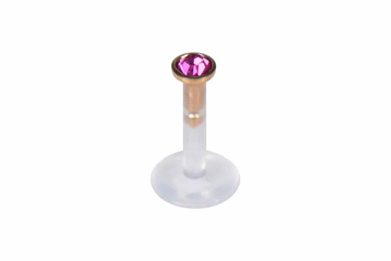 PIERCINGLINE Piercing-Set PMFK Labret mit Plug-in-System - Chirurgenstahl-Aufsatz mit Kristall (Labrets / 1 Stk) von PIERCINGLINE