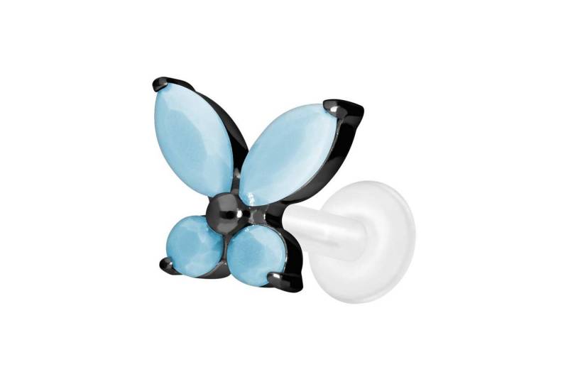 PIERCINGLINE Piercing-Set PTFE Labret mit Innengewinde + Titan-Aufsatz (Labrets / 1 Stk) von PIERCINGLINE