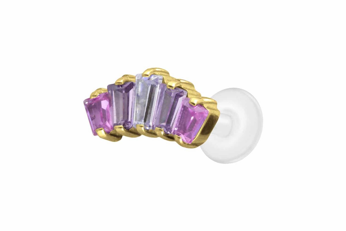 PIERCINGLINE Nasenpiercing PTFE Labret mit Innengewinde + Titan-Aufsatz 5 EINGEFASSTE (Labrets, 1-tlg) von PIERCINGLINE