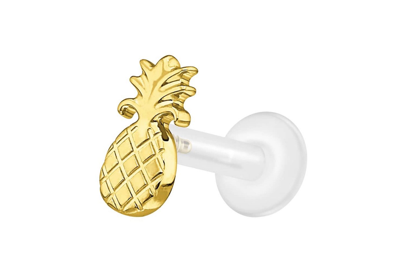 PIERCINGLINE Piercing-Set PTFE Labret mit Innengewinde + Titan-Aufsatz ANANAS (Labrets, 1-tlg) von PIERCINGLINE