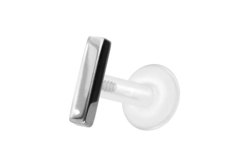 PIERCINGLINE Piercing-Set PTFE Labret mit Innengewinde + Titan-Aufsatz BALKEN (Labrets / 1 Stk) von PIERCINGLINE