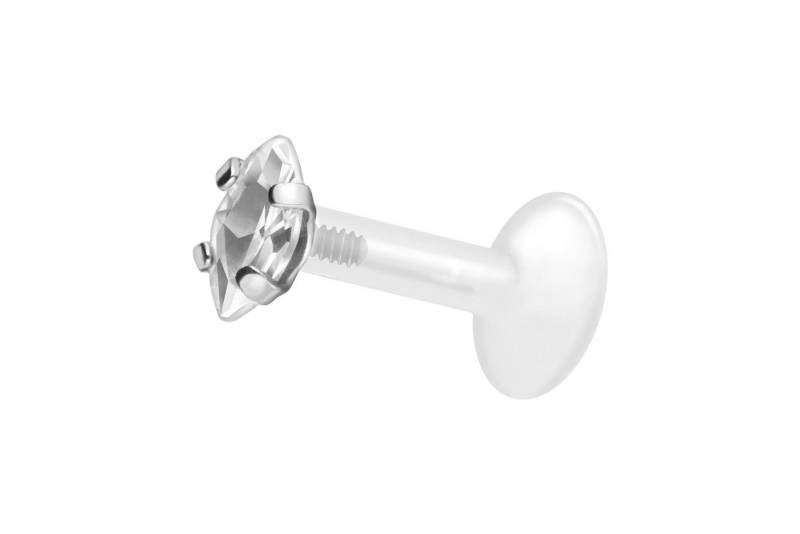 PIERCINGLINE Piercing-Set PTFE Labret mit Innengewinde + Titan-Aufsatz EINGEFASSTER (Labrets / 1 Stk) von PIERCINGLINE