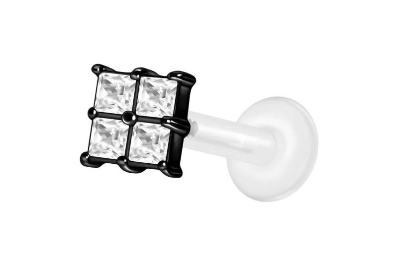 PIERCINGLINE Piercing-Set PTFE Labret mit Innengewinde + Titan-Aufsatz EINGEFASSTES (Labrets / 1 Stk) von PIERCINGLINE