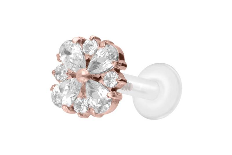 PIERCINGLINE Piercing-Set PTFE Labret mit Innengewinde + Titan-Aufsatz KRISTALLORNAMENT (Labrets, 1-tlg) von PIERCINGLINE