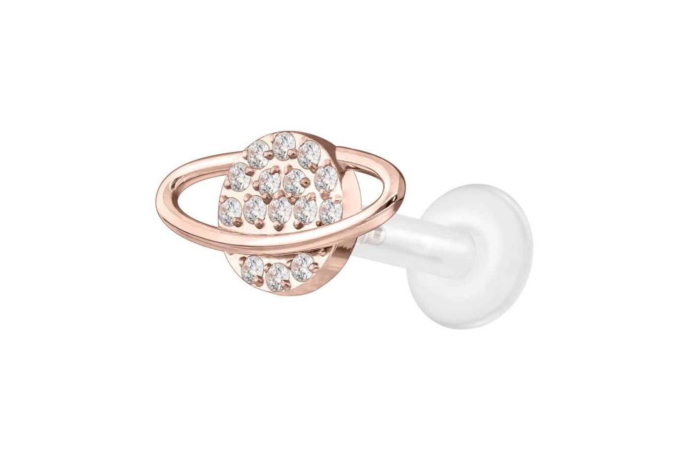 PIERCINGLINE Piercing-Set PTFE Labret mit Innengewinde + Titan-Aufsatz KRISTALLPLANET (Labrets, 1-tlg) von PIERCINGLINE