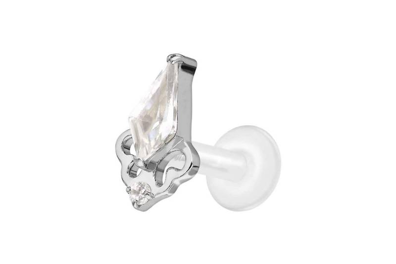 PIERCINGLINE Piercing-Set PTFE Labret mit Innengewinde + Titan-Aufsatz KRISTALLSCHILD (Labrets, 1-tlg) von PIERCINGLINE