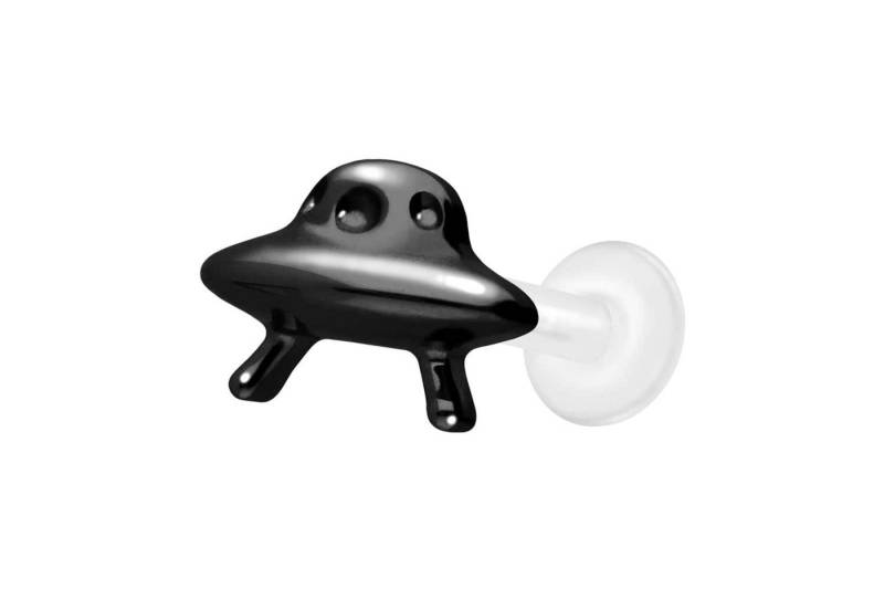 PIERCINGLINE Piercing-Set PTFE Labret mit Innengewinde + Titan-Aufsatz UFO (Labrets, 1-tlg) von PIERCINGLINE