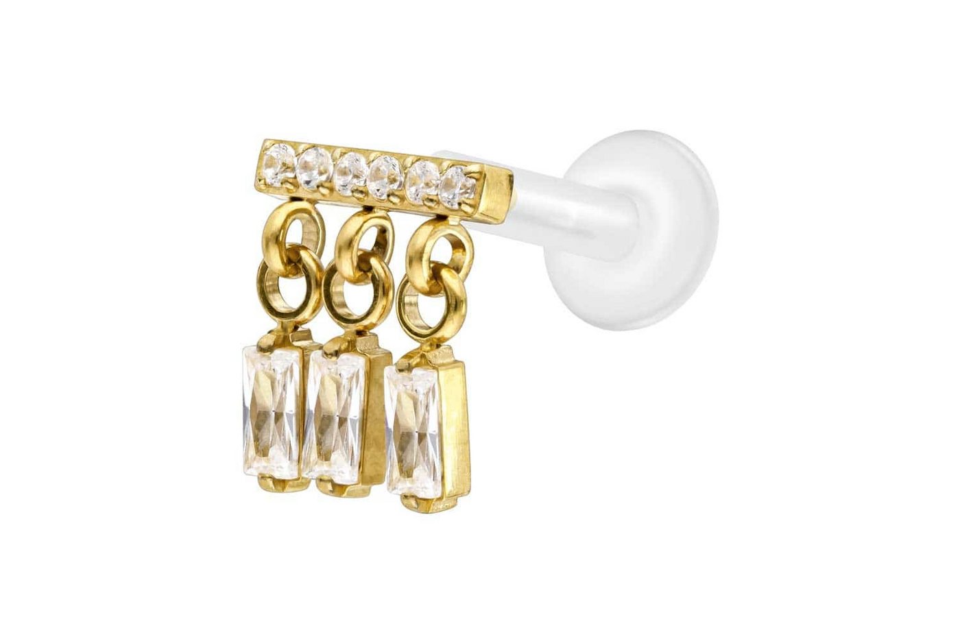 PIERCINGLINE Piercing-Set PTFE Labret mit Innengewinde + Titan-Aufsatz WINDSPIEL (Labrets, 1-tlg) von PIERCINGLINE