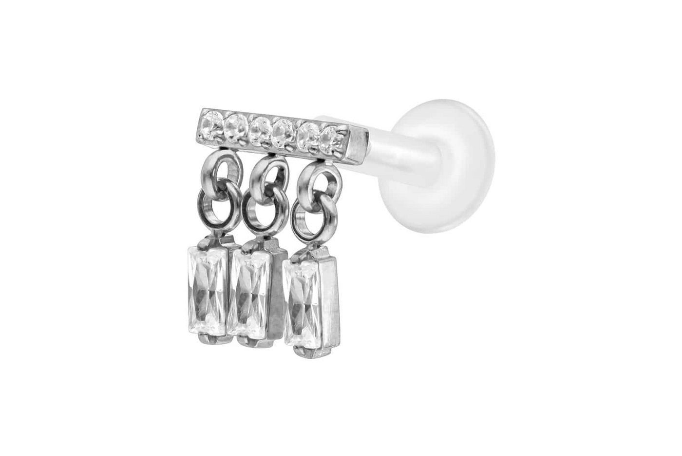 PIERCINGLINE Piercing-Set PTFE Labret mit Innengewinde + Titan-Aufsatz WINDSPIEL (Labrets, 1-tlg) von PIERCINGLINE