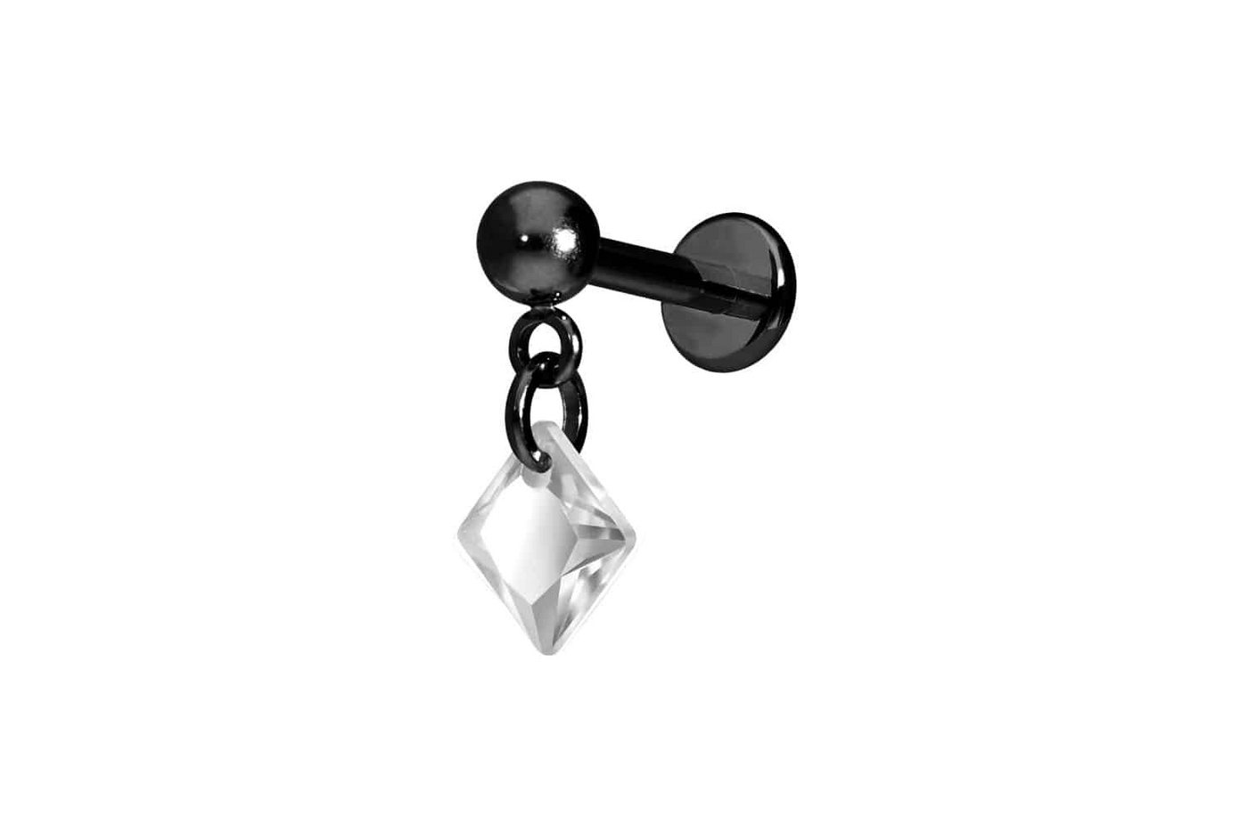 PIERCINGLINE Piercing-Set Premium Titan Labret mit Innengewinde KRISTALLQUADRAT (Labrets, 1-tlg) von PIERCINGLINE
