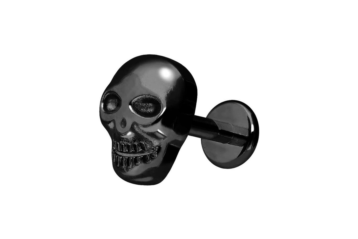 PIERCINGLINE Piercing-Set Premium Titan Labret mit Innengewinde TOTENKOPF (Labrets, 1-tlg) von PIERCINGLINE