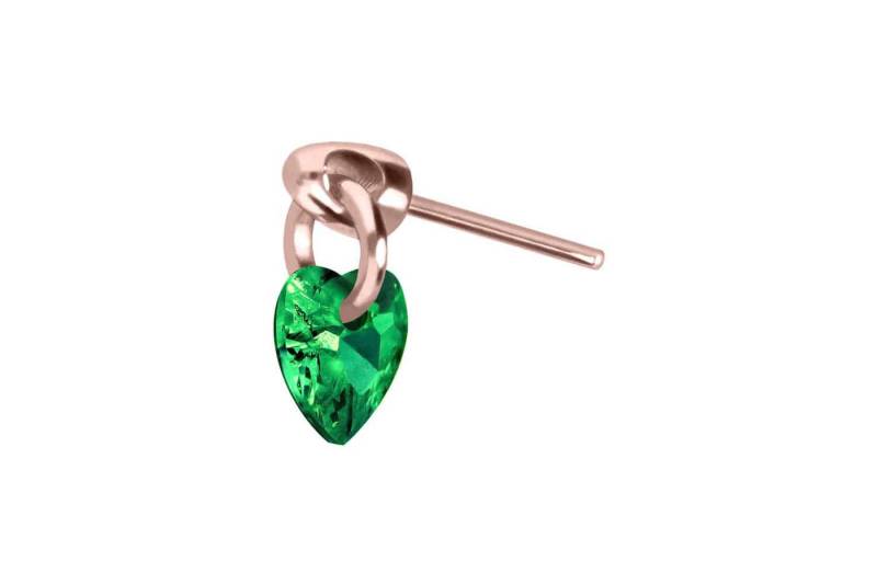 PIERCINGLINE Piercing-Set Titan Aufsatz mit Push Pin KRISTALLHERZ (Push Pins / 1 Stk) von PIERCINGLINE