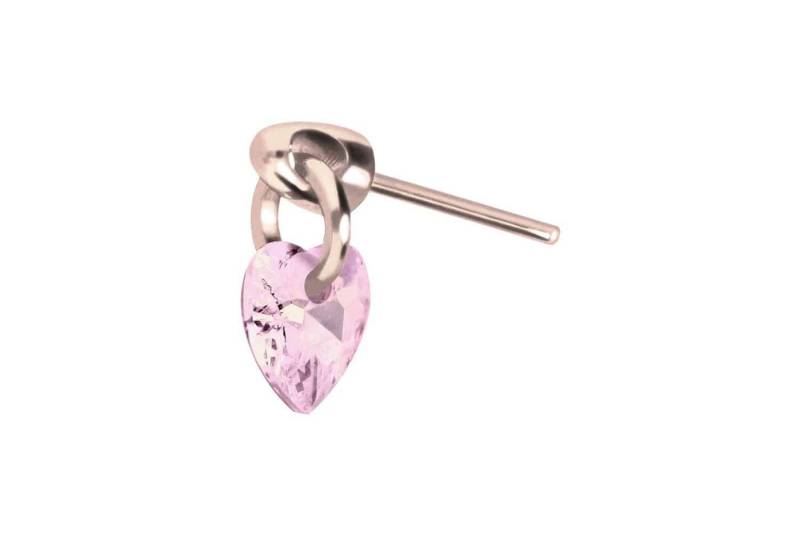 PIERCINGLINE Piercing-Set Titan Aufsatz mit Push Pin KRISTALLHERZ (Push Pins / 1 Stk) von PIERCINGLINE