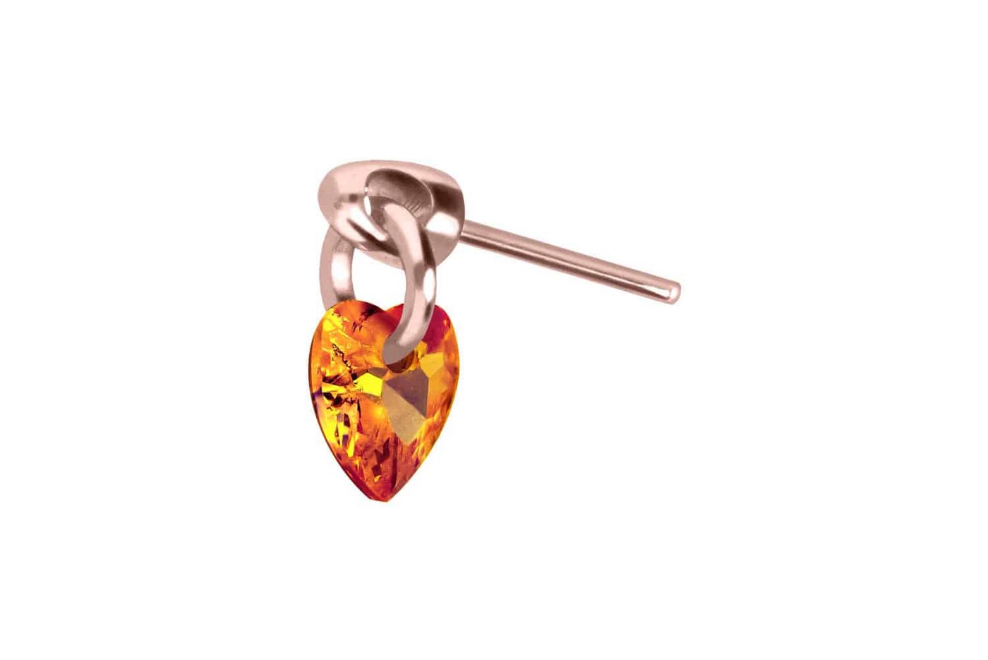 PIERCINGLINE Piercing-Set Titan Aufsatz mit Push Pin KRISTALLHERZ (Push Pins / 1 Stk) von PIERCINGLINE