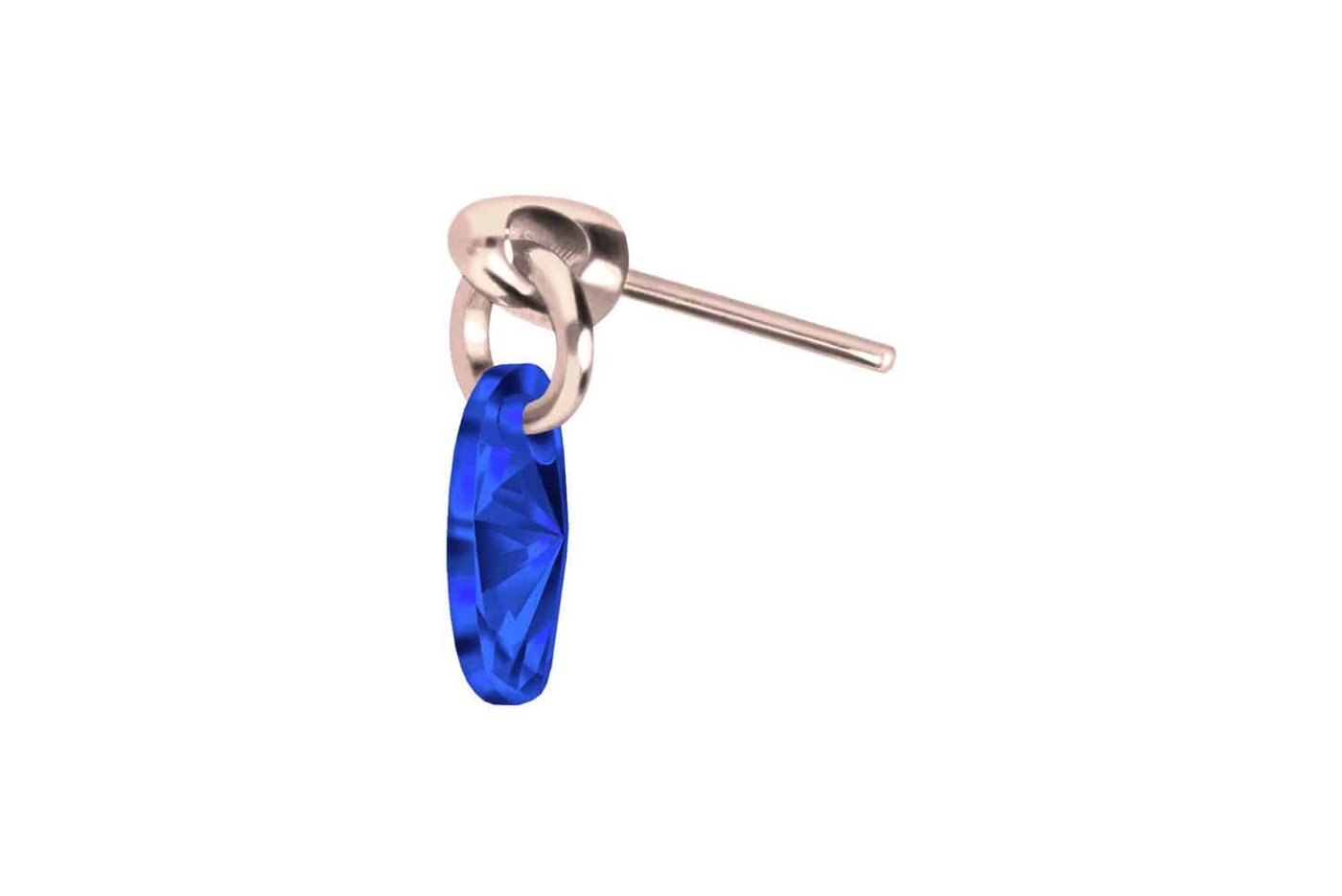 PIERCINGLINE Piercing-Set Titan Aufsatz mit Push Pin KRISTALLOVAL (Push Pins / 1 Stk) von PIERCINGLINE