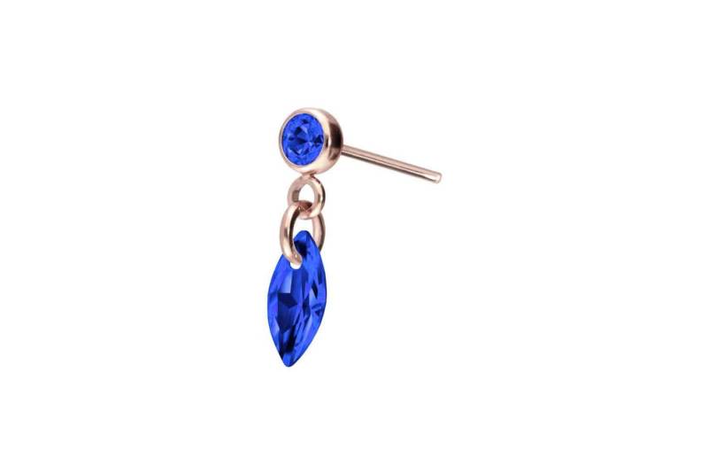 PIERCINGLINE Piercing-Set Titan Aufsatz mit Push Pin KRISTALLOVAL (Push Pins / 1 Stk) von PIERCINGLINE