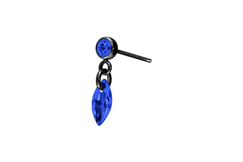 PIERCINGLINE Piercing-Set Titan Aufsatz mit Push Pin KRISTALLOVAL (Push Pins / 1 Stk) von PIERCINGLINE