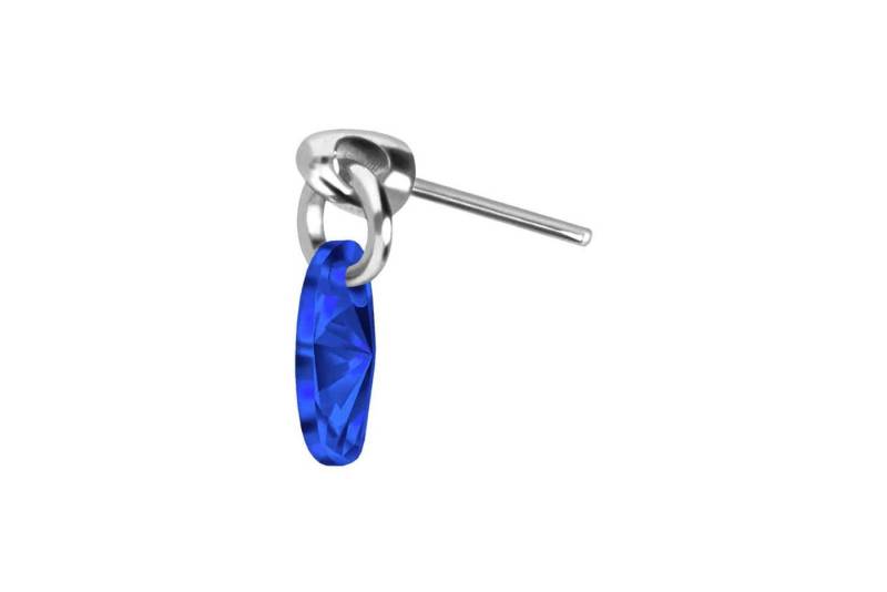 PIERCINGLINE Piercing-Set Titan Aufsatz mit Push Pin KRISTALLOVAL (Push Pins / 1 Stk) von PIERCINGLINE
