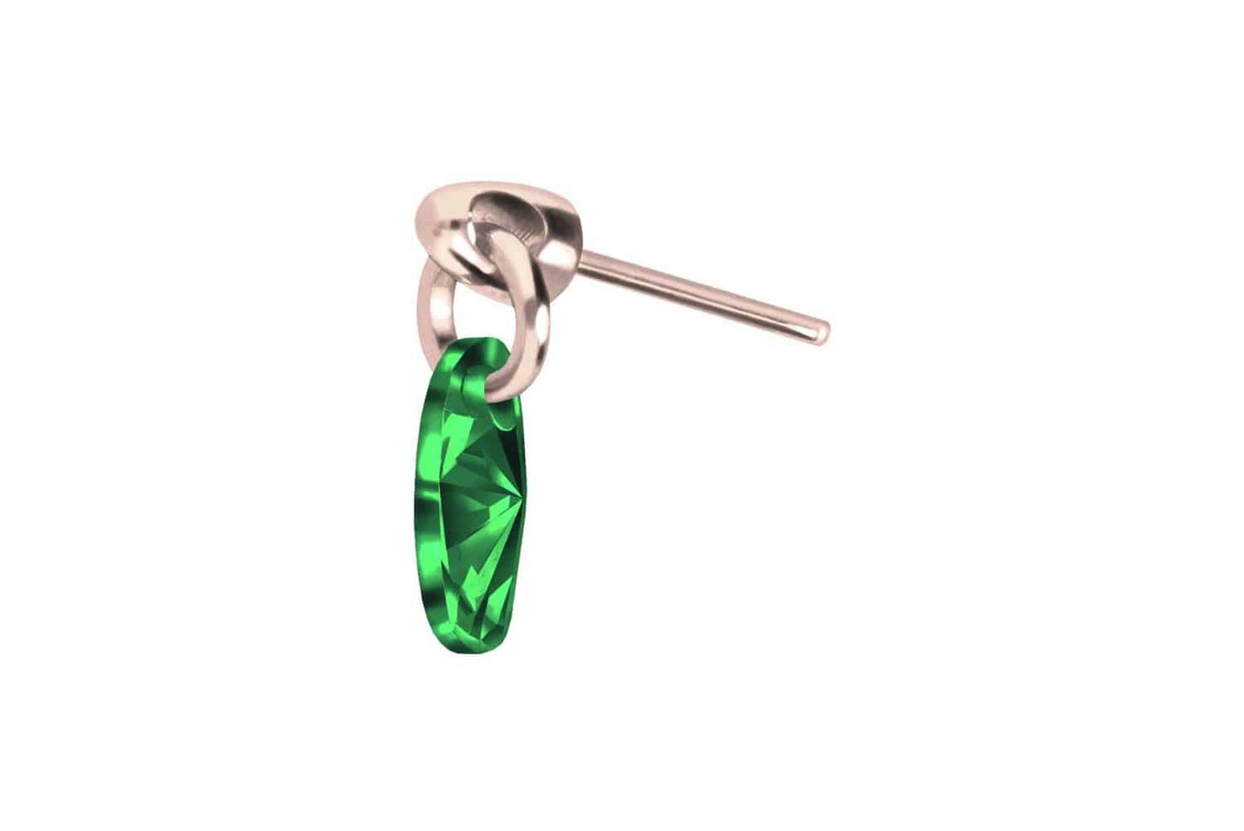PIERCINGLINE Piercing-Set Titan Aufsatz mit Push Pin KRISTALLOVAL (Push Pins / 1 Stk) von PIERCINGLINE
