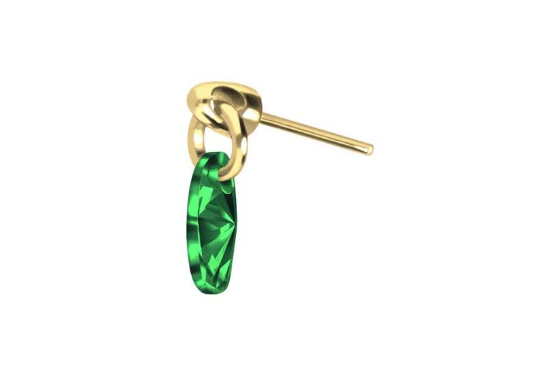 PIERCINGLINE Piercing-Set Titan Aufsatz mit Push Pin KRISTALLOVAL (Push Pins / 1 Stk) von PIERCINGLINE