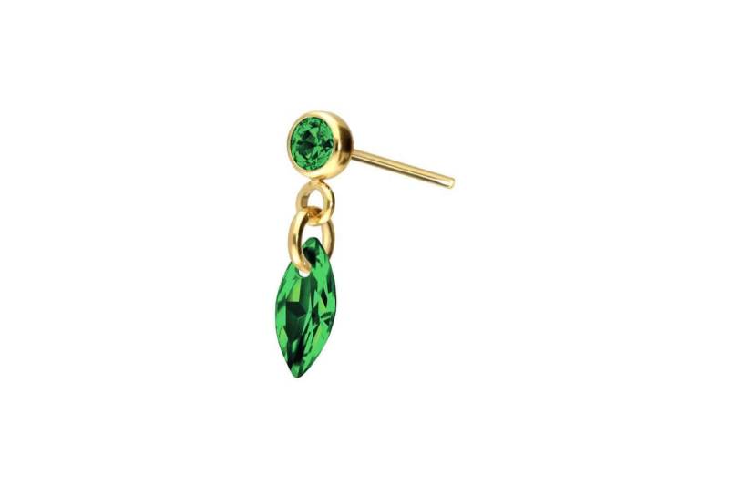 PIERCINGLINE Piercing-Set Titan Aufsatz mit Push Pin KRISTALLOVAL (Push Pins / 1 Stk) von PIERCINGLINE