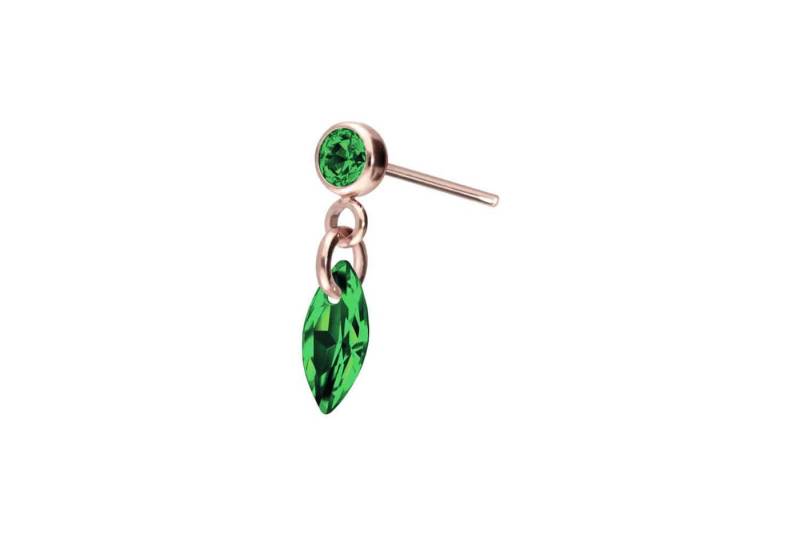 PIERCINGLINE Piercing-Set Titan Aufsatz mit Push Pin KRISTALLOVAL (Push Pins / 1 Stk) von PIERCINGLINE