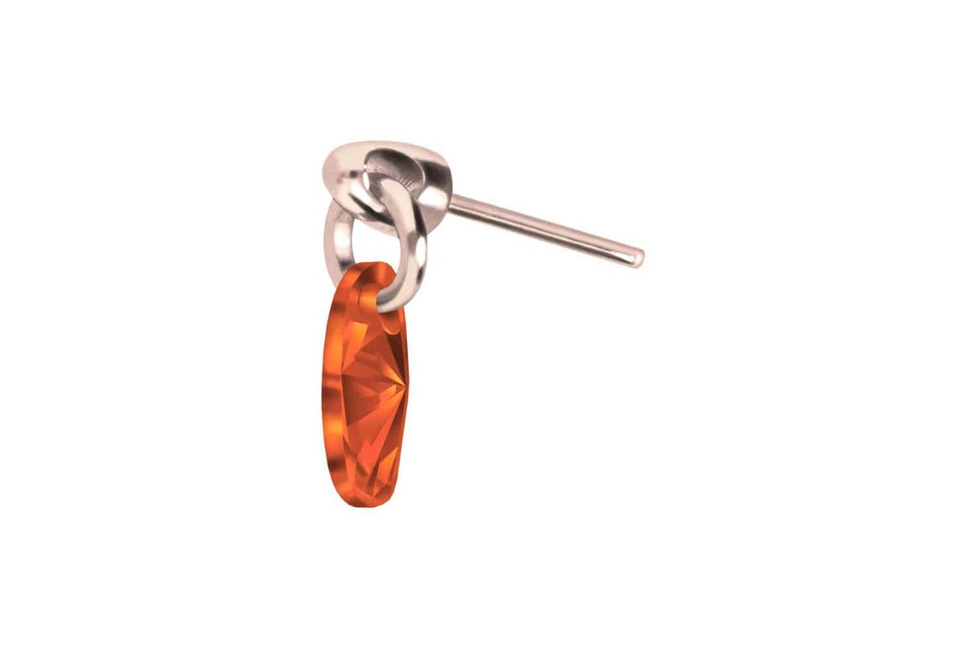 PIERCINGLINE Piercing-Set Titan Aufsatz mit Push Pin KRISTALLOVAL (Push Pins / 1 Stk) von PIERCINGLINE