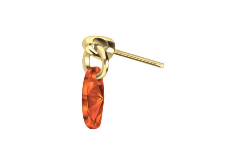 PIERCINGLINE Piercing-Set Titan Aufsatz mit Push Pin KRISTALLOVAL (Push Pins / 1 Stk) von PIERCINGLINE