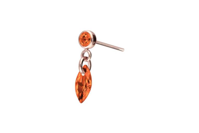 PIERCINGLINE Piercing-Set Titan Aufsatz mit Push Pin KRISTALLOVAL (Push Pins / 1 Stk) von PIERCINGLINE
