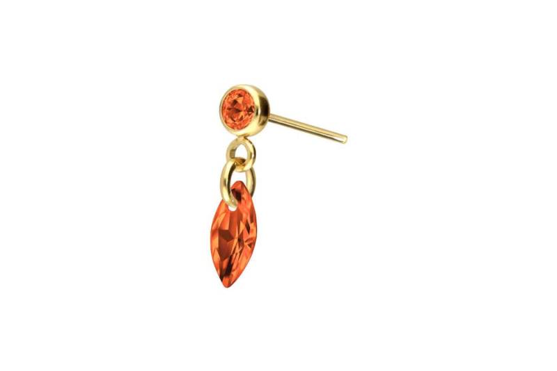 PIERCINGLINE Piercing-Set Titan Aufsatz mit Push Pin KRISTALLOVAL (Push Pins / 1 Stk) von PIERCINGLINE