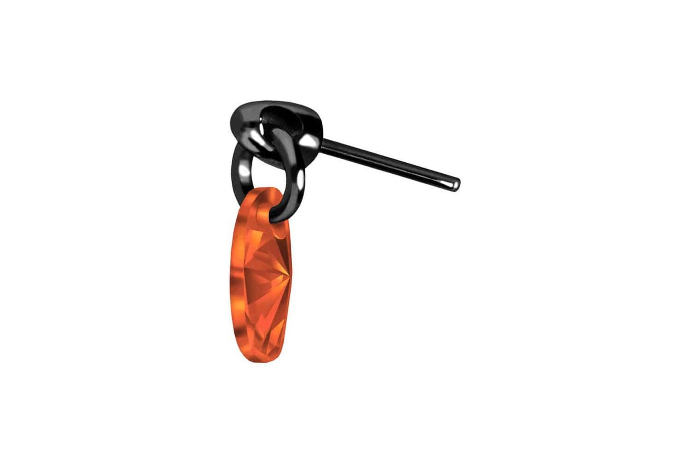 PIERCINGLINE Piercing-Set Titan Aufsatz mit Push Pin KRISTALLOVAL (Push Pins / 1 Stk) von PIERCINGLINE