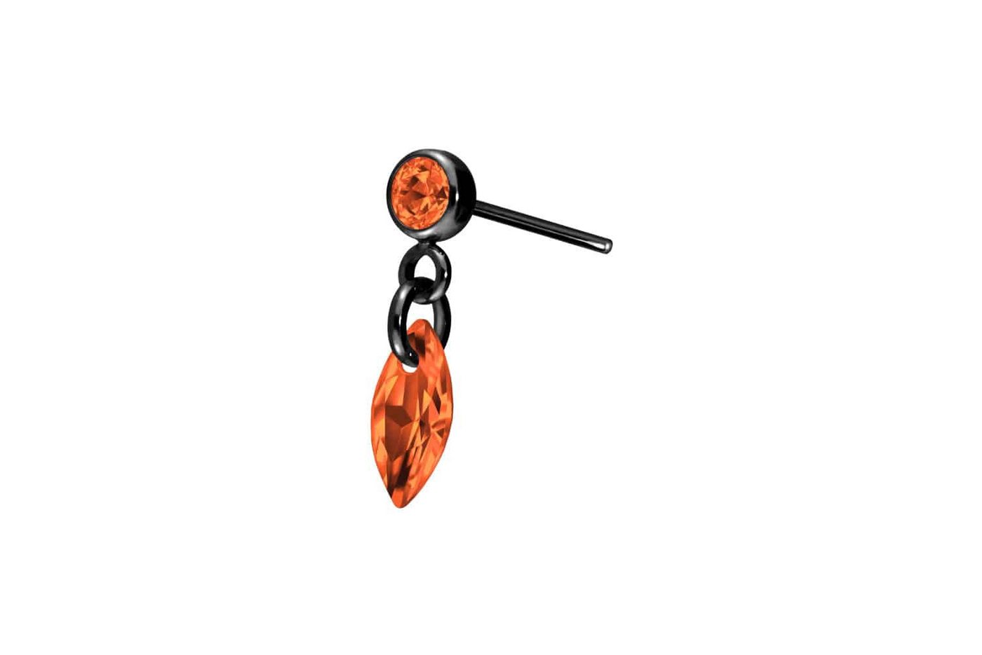 PIERCINGLINE Piercing-Set Titan Aufsatz mit Push Pin KRISTALLOVAL (Push Pins / 1 Stk) von PIERCINGLINE