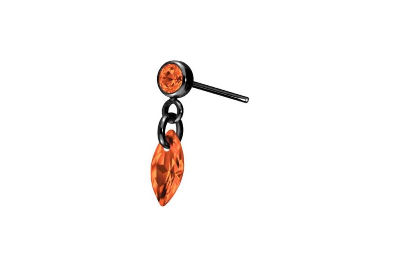 PIERCINGLINE Piercing-Set Titan Aufsatz mit Push Pin KRISTALLOVAL (Push Pins / 1 Stk) von PIERCINGLINE