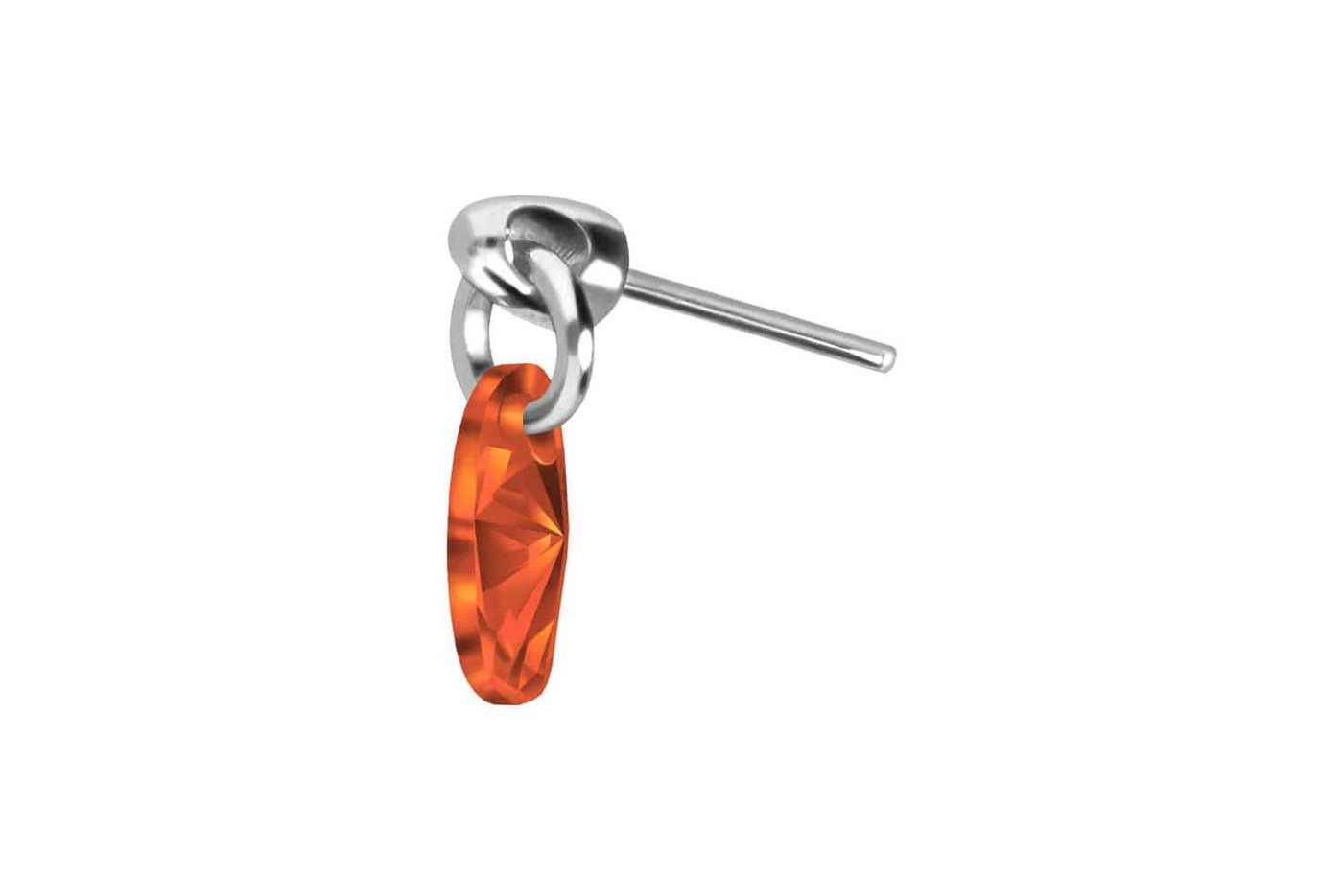 PIERCINGLINE Piercing-Set Titan Aufsatz mit Push Pin KRISTALLOVAL (Push Pins / 1 Stk) von PIERCINGLINE