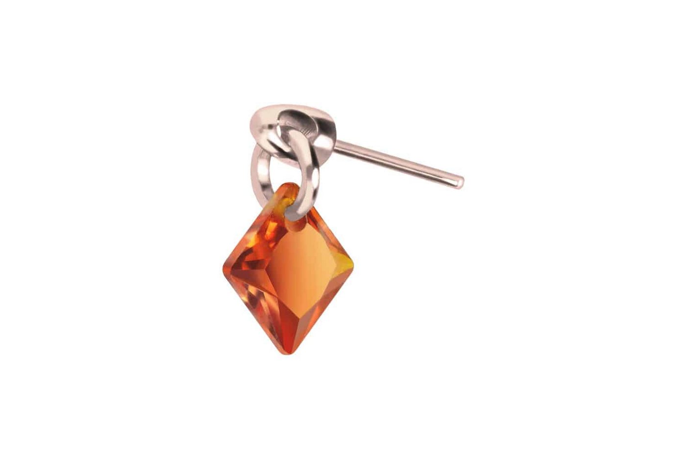 PIERCINGLINE Piercing-Set Titan Aufsatz mit Push Pin KRISTALLQUADRAT (Push Pins / 1 Stk) von PIERCINGLINE