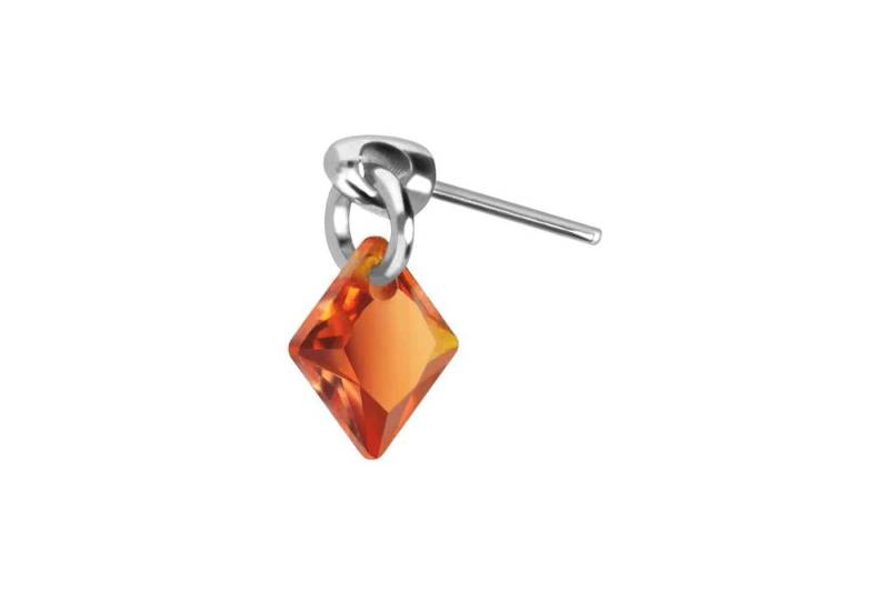 PIERCINGLINE Piercing-Set Titan Aufsatz mit Push Pin KRISTALLQUADRAT (Push Pins / 1 Stk) von PIERCINGLINE