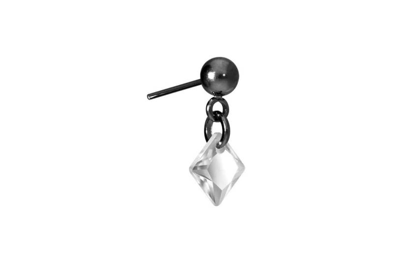 PIERCINGLINE Piercing-Set Titan Aufsatz mit Push Pin KRISTALLQUADRAT (Push Pins, 1-tlg) von PIERCINGLINE
