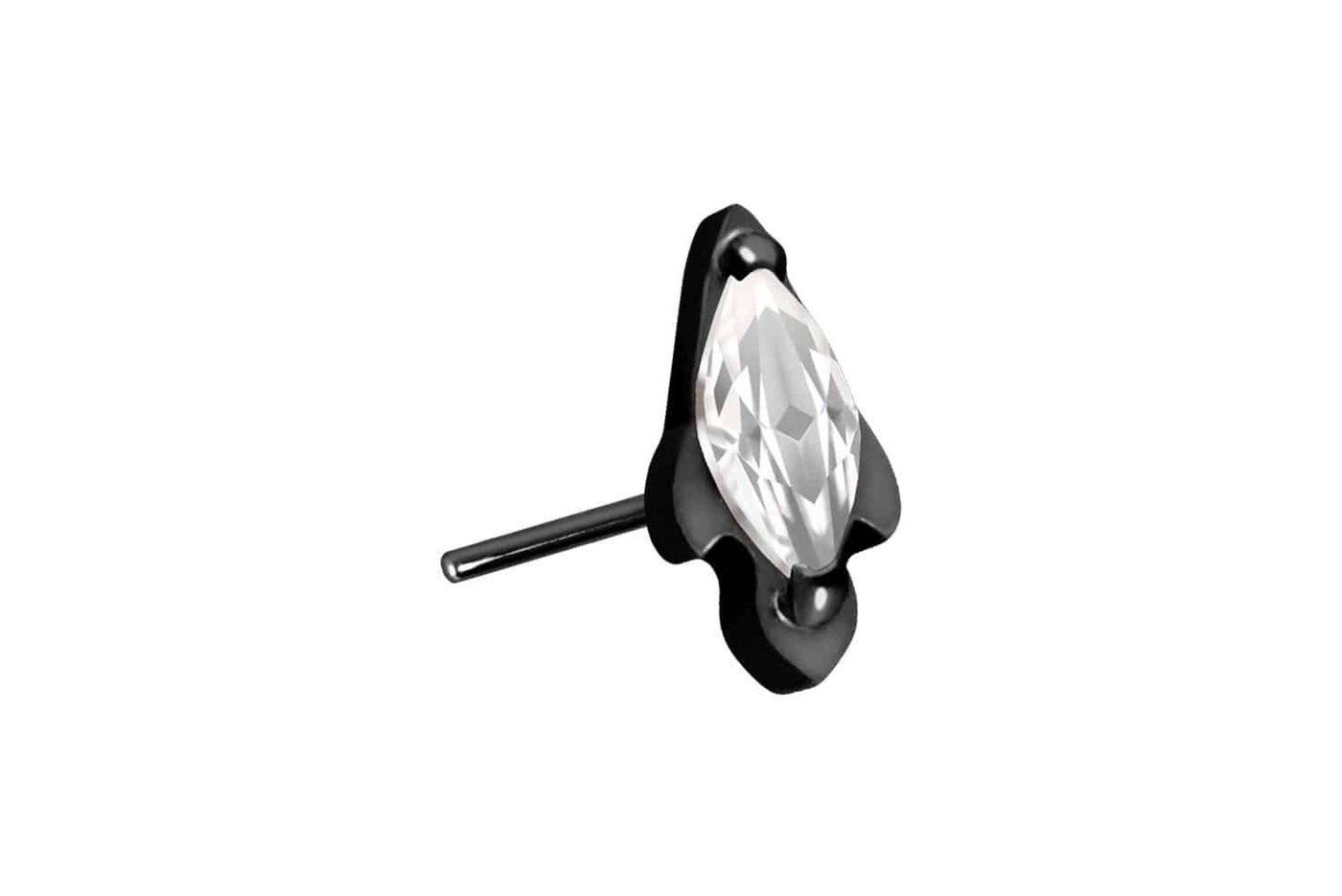 PIERCINGLINE Piercing-Set Titan Aufsatz mit Push Pin KRISTALLRAKETE (Push Pins / 1 Stk) von PIERCINGLINE