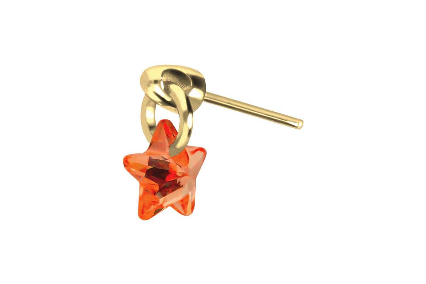 PIERCINGLINE Piercing-Set Titan Aufsatz mit Push Pin KRISTALLSTERN (Push Pins / 1 Stk) von PIERCINGLINE