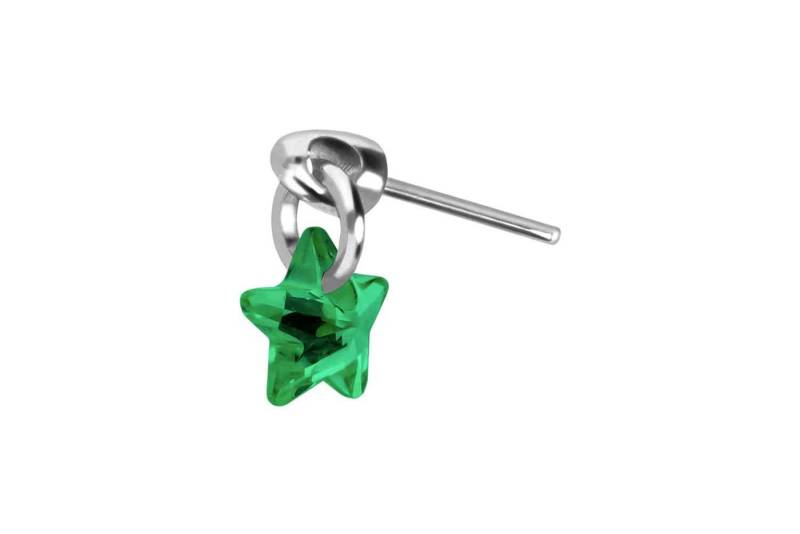 PIERCINGLINE Piercing-Set Titan Aufsatz mit Push Pin KRISTALLSTERN (Push Pins / 1 Stk) von PIERCINGLINE