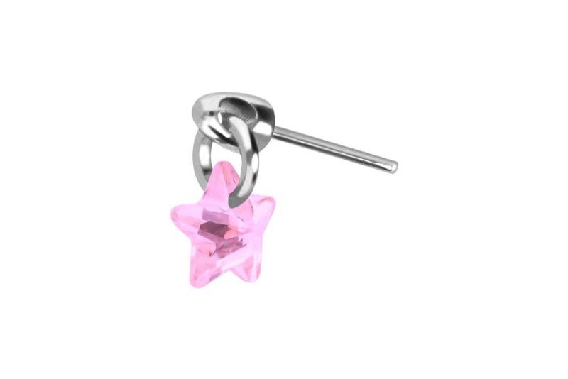 PIERCINGLINE Piercing-Set Titan Aufsatz mit Push Pin KRISTALLSTERN (Push Pins / 1 Stk) von PIERCINGLINE