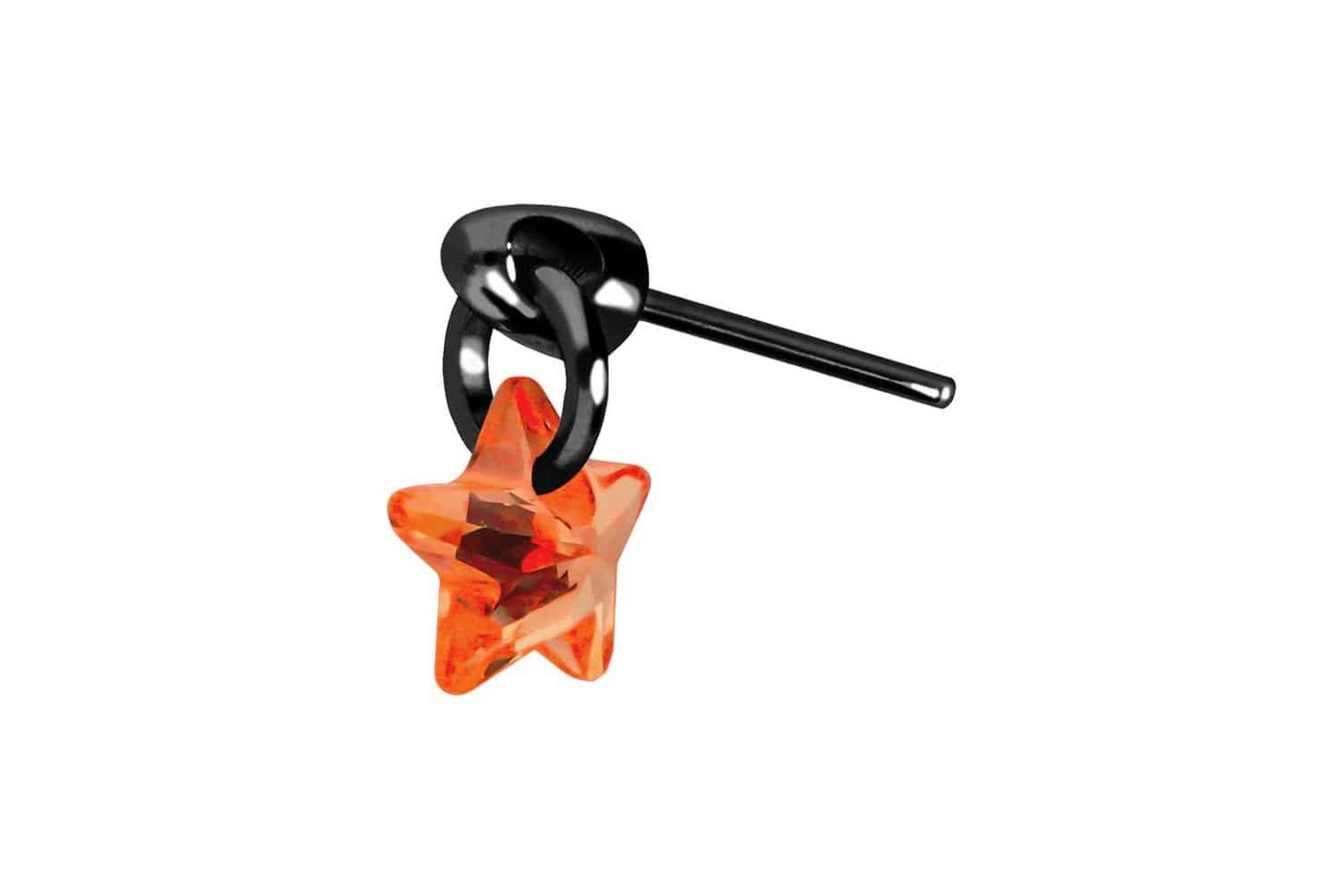 PIERCINGLINE Piercing-Set Titan Aufsatz mit Push Pin KRISTALLSTERN (Push Pins / 1 Stk) von PIERCINGLINE