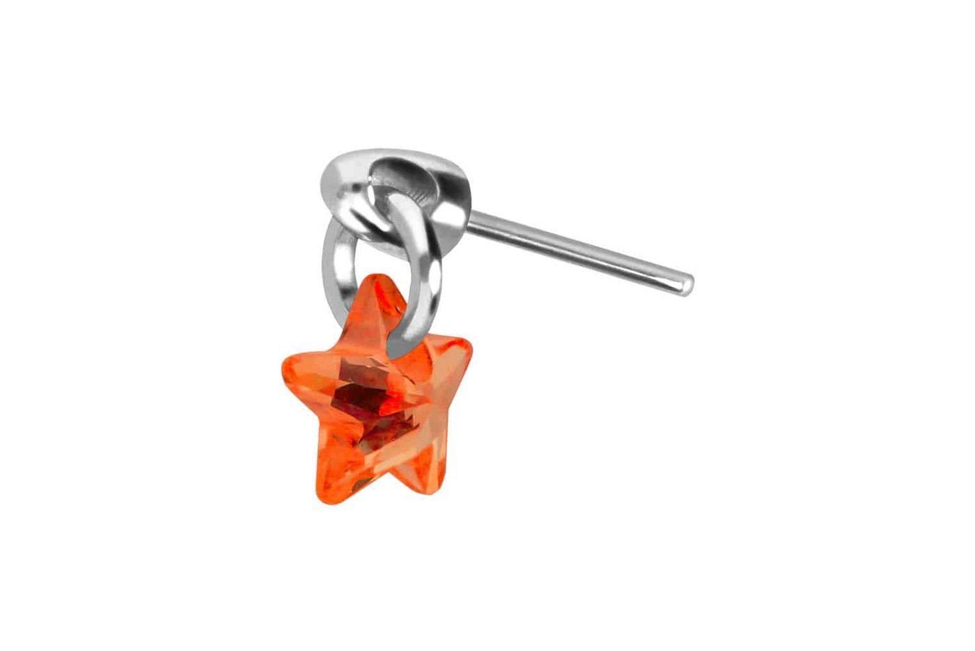 PIERCINGLINE Piercing-Set Titan Aufsatz mit Push Pin KRISTALLSTERN (Push Pins / 1 Stk) von PIERCINGLINE