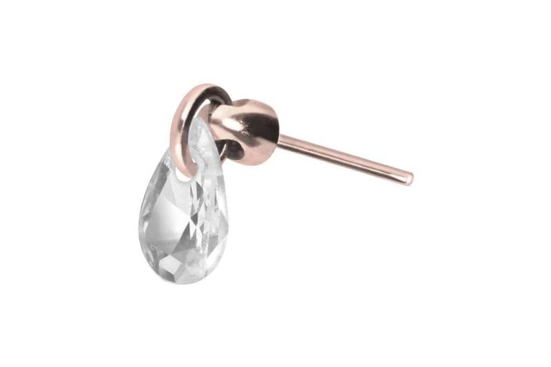 PIERCINGLINE Piercing-Set Titan Aufsatz mit Push Pin KRISTALLTROPFEN (Push Pins / 1 Stk) von PIERCINGLINE